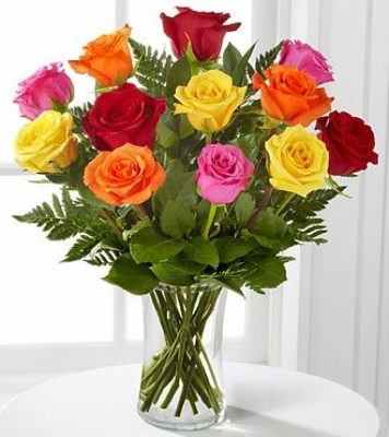 A Dozen Mixed Roses